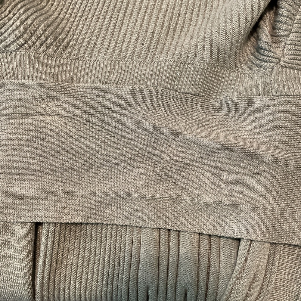 Cactus + Pearl L Sage Green Open Front Cardigan Ribbed Knit Long Sleeve - Picture 13 of 14
